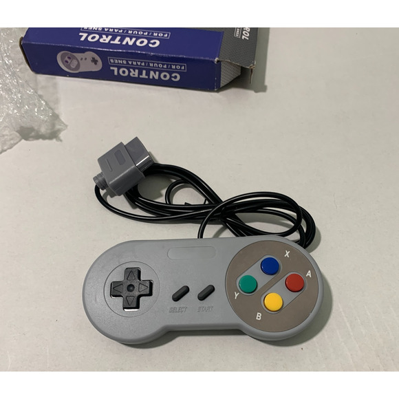 Controller For Super Nintendo Wired Gray SNES Gaming - Picture 1 of 4